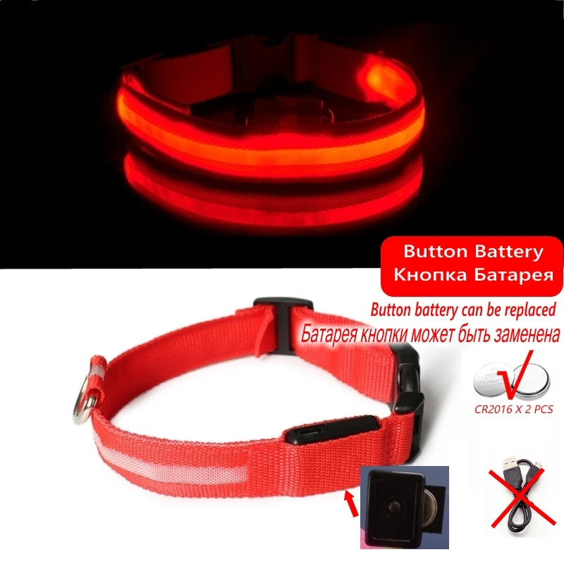 Collar con luz LED para perros